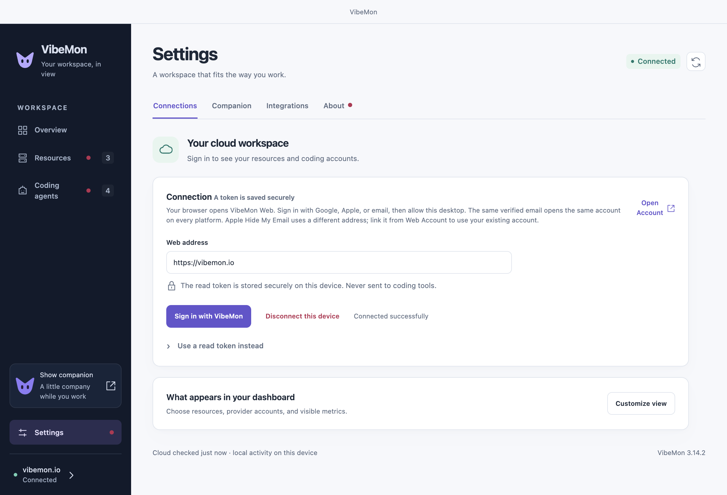 Desktop connection with shared-account guidance